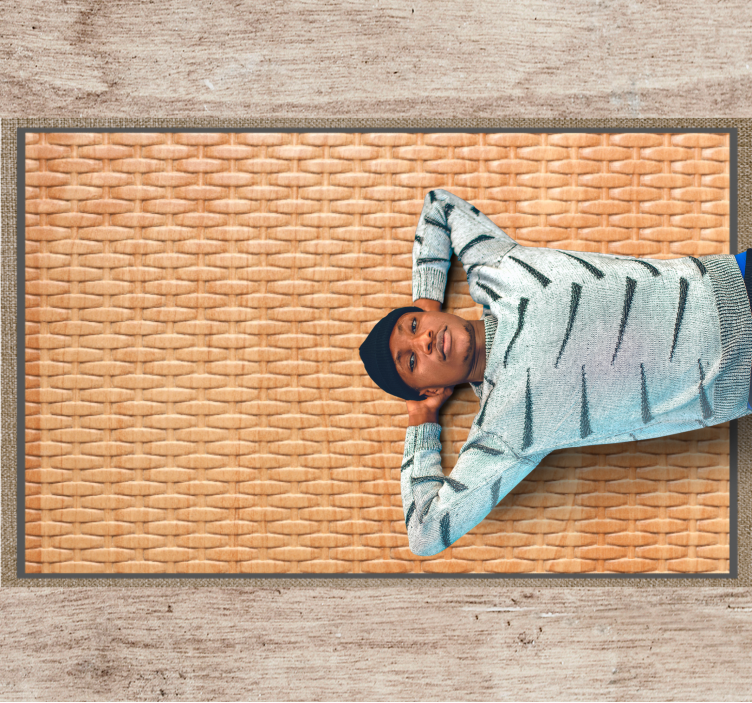 Alfombra vinílica pasillo tejido de cesta - TenVinilo