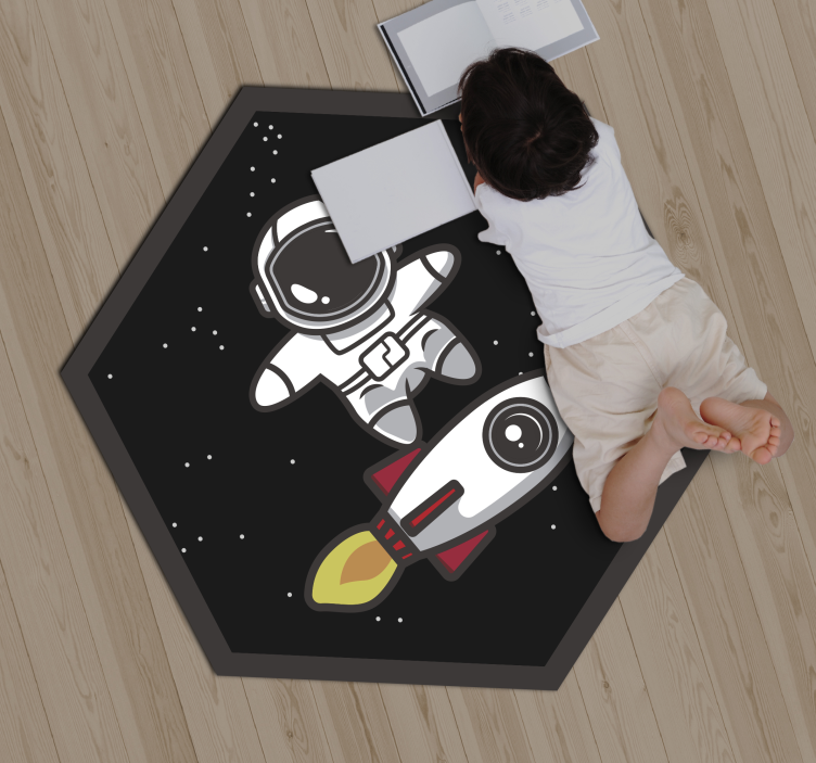 Alfombra vinílica infantil aventura astronauta - TenVinilo