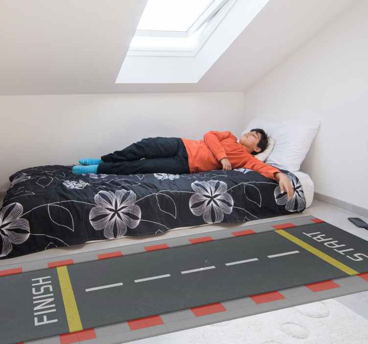 Alfombra vinílica infantil carreteras racing - TenVinilo