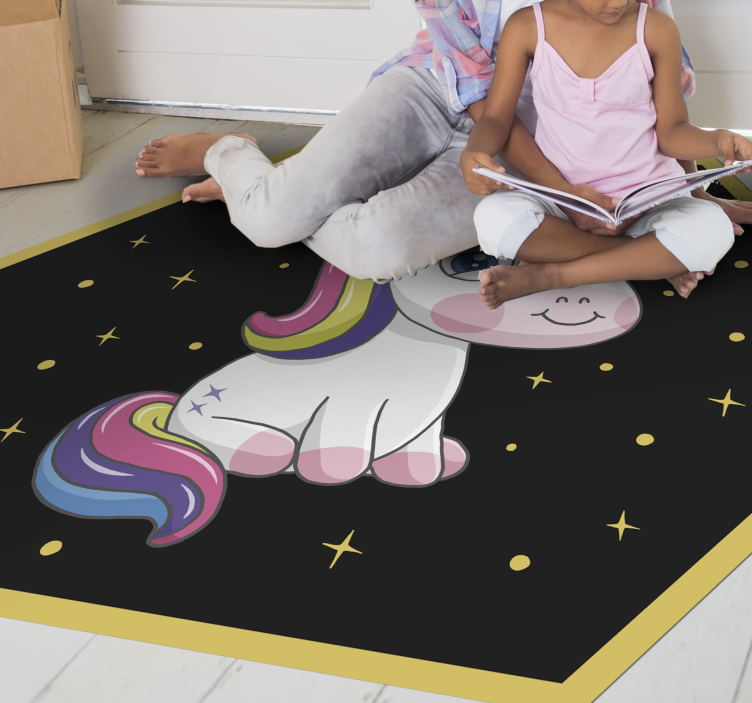 Alfombra vinílica infantil delicia de unicornio colorido - TenVinilo
