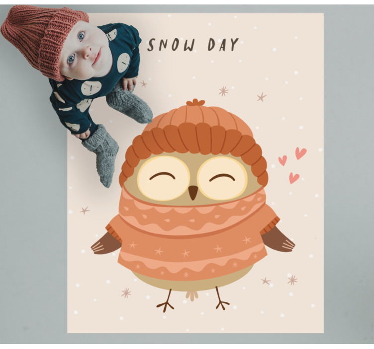 Alfombra vinílica bebé dije de búho nival - TenVinilo