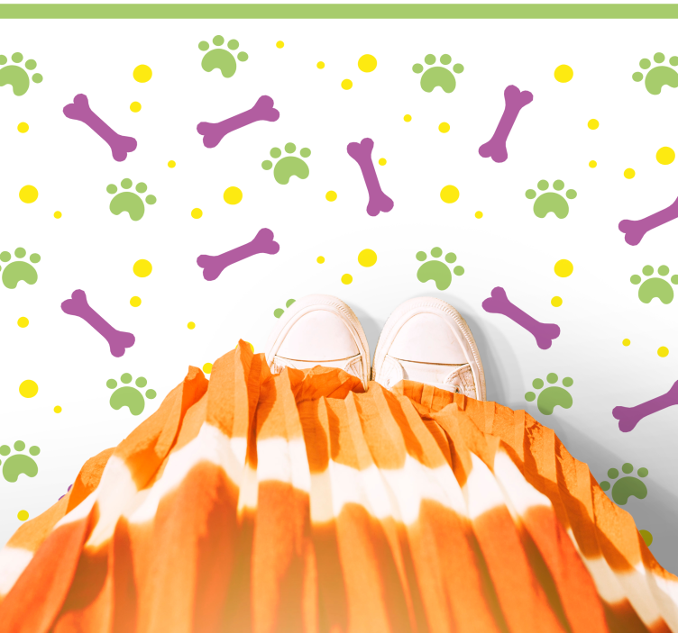 Alfombra vinílica infantil diversión con huellas de patas - TenVinilo