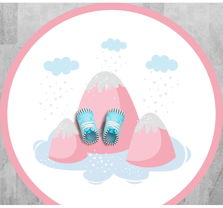 Alfombra vinílica infantil escena de montaña nevada - TenVinilo