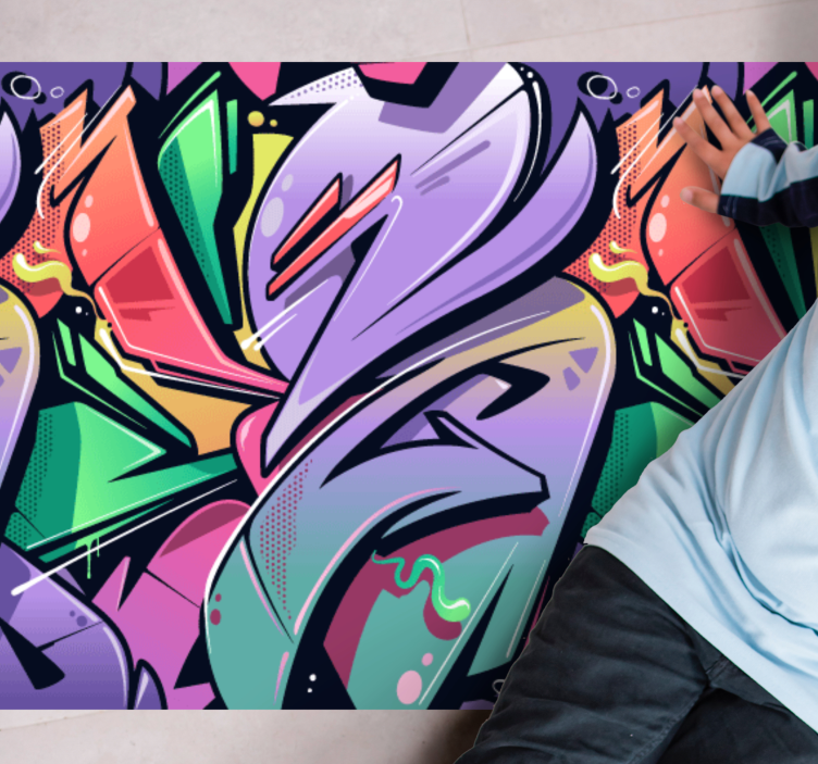 Alfombra vinílica juvenil flujo de grafito vibrante - TenVinilo