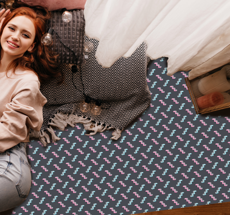 Alfombra vinílica infantil formas onduladas de colores - TenVinilo