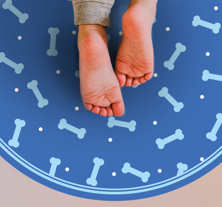 Alfombra vinílica redonda juego de patrones óseos - TenVinilo