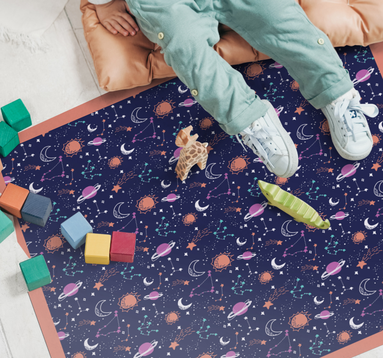 Alfombra vinílica infantil obra espacial cósmica - TenVinilo