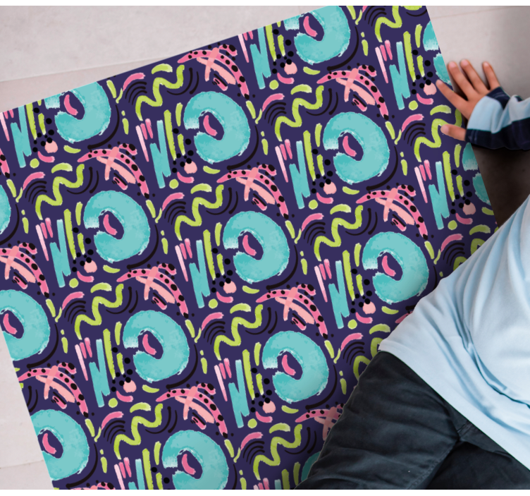 Alfombra vinílica infantil patrón colorido y juguetón - TenVinilo