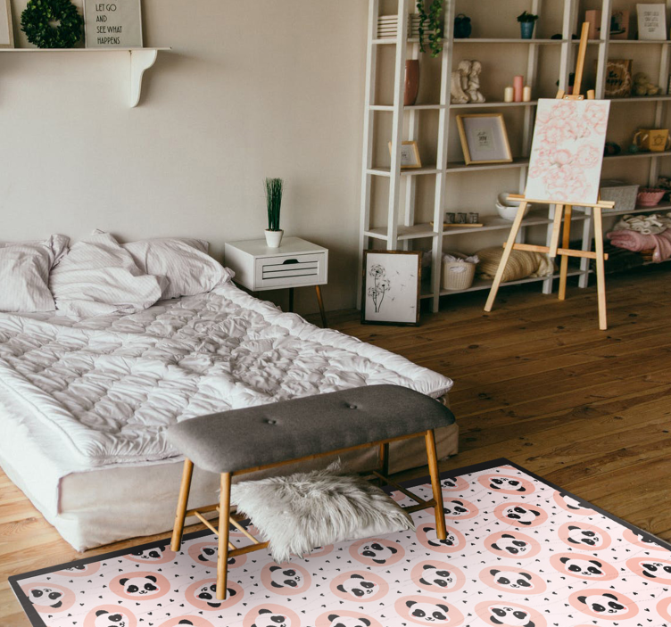 Aflombra vinílica animales caras de panda bebé - TenVinilo