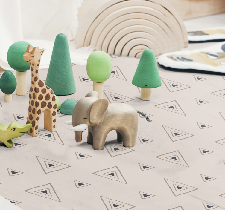 Alfombra vinílica bebé patrón de triángulo elegante - TenVinilo