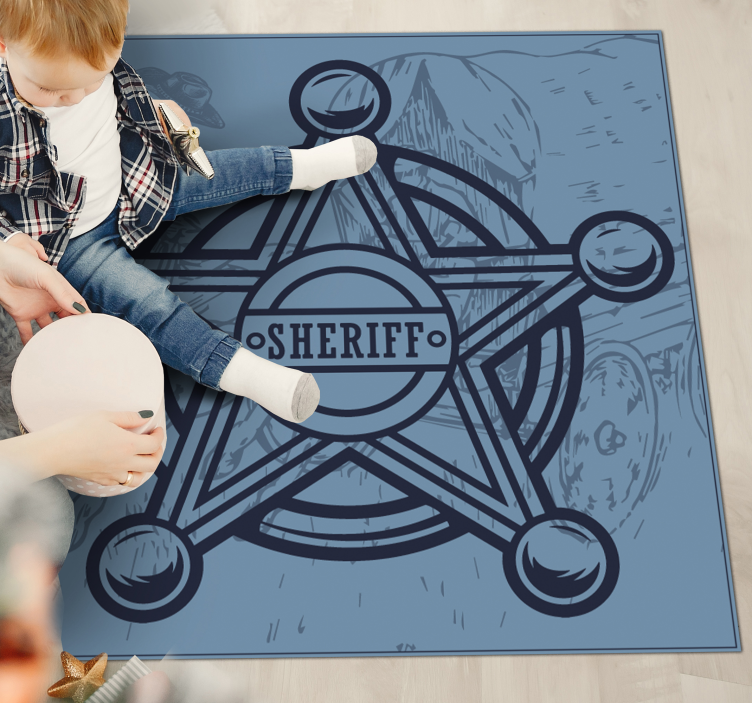 Alfombra vinílica juegos emblema de la insignia del sheriff - TenVinilo