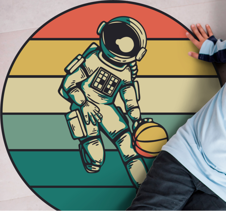 Alfombra vinílica juegos juego de baloncesto de astronautas - TenVinilo