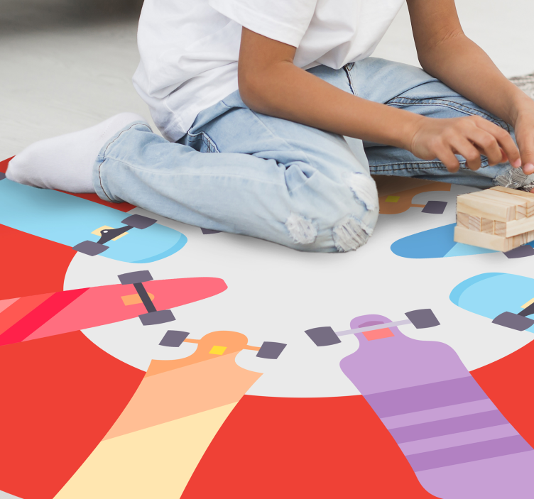 Alfombra vinílica juegos juego de mesa circular - TenVinilo