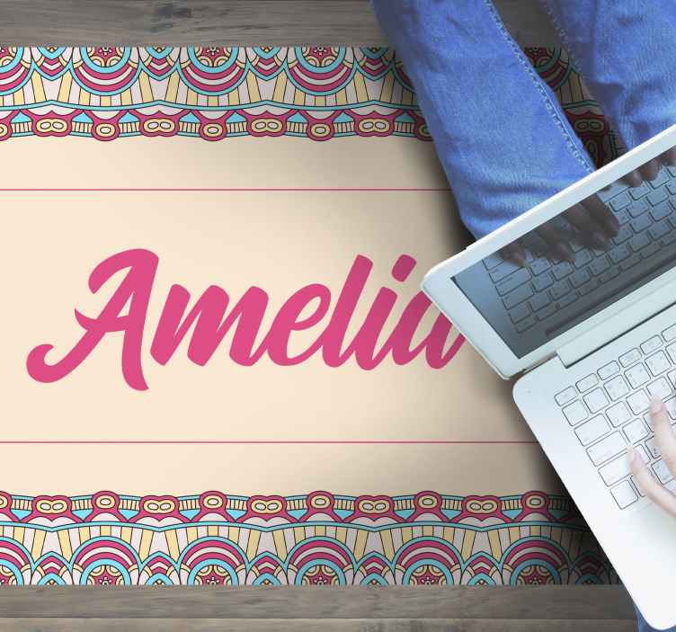 Alfombra vinílica juvenil diseño bohemio personalizado - TenVinilo
