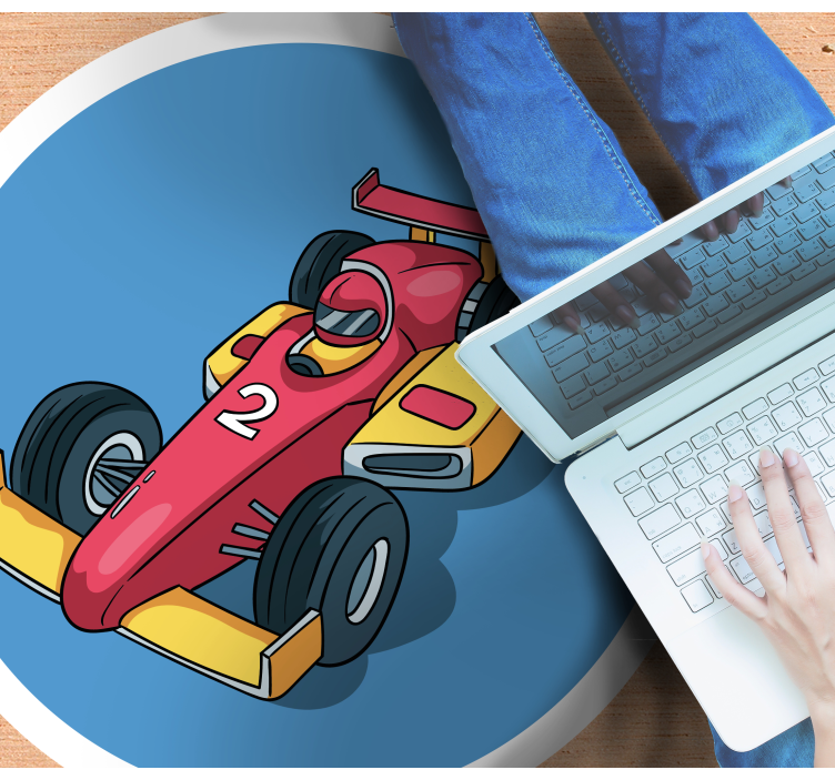 Alfombra vinílica juvenil locura de los autos de carrera - TenVinilo