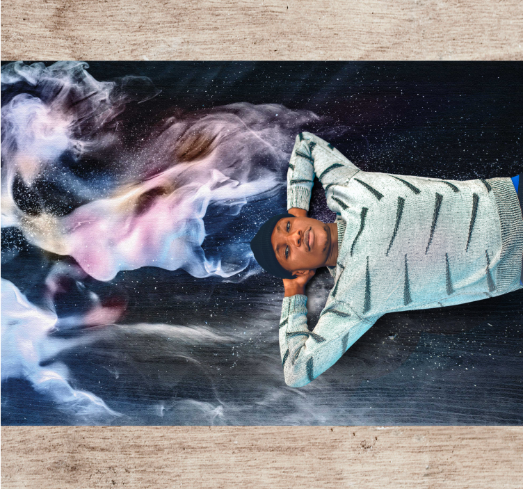 Alfombra vinílica juvenil remolinos de humo cósmico - TenVinilo