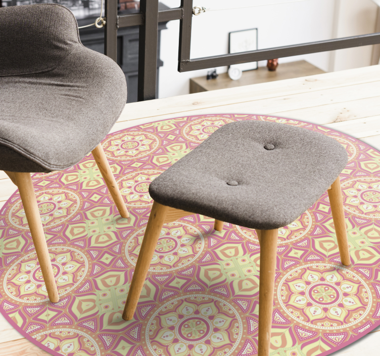 Alfombra vinílica mandala círculo de patrón de mandala - TenVinilo