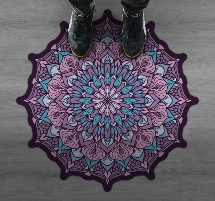 Alfombra vinílica mandala detalle intrincado de mandala - TenVinilo
