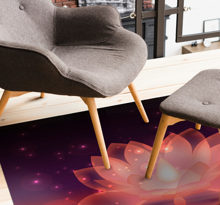 Alfombra vinílica mandala diseño de loto cósmico - TenVinilo