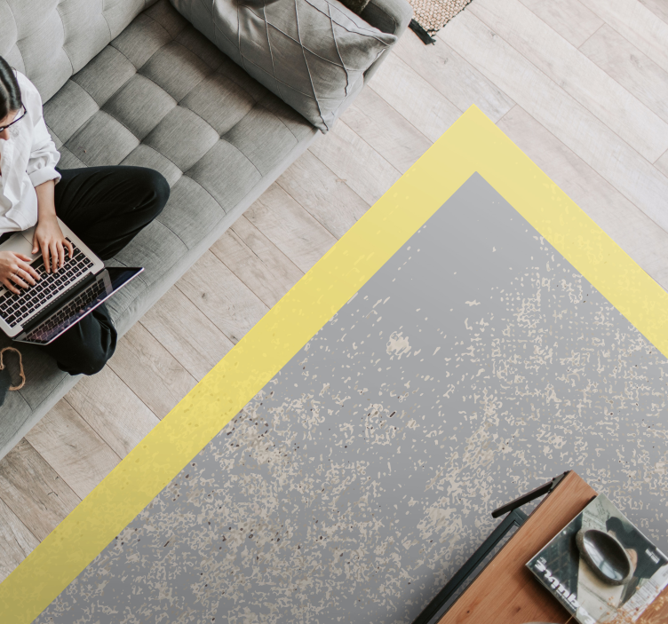 Alfombra vinílica salón marco amarillo - TenVinilo