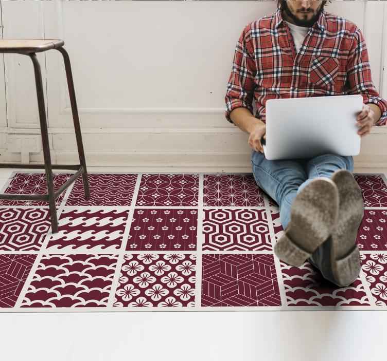 Alfombra vinílica mosaico azulejos estampados - TenVinilo