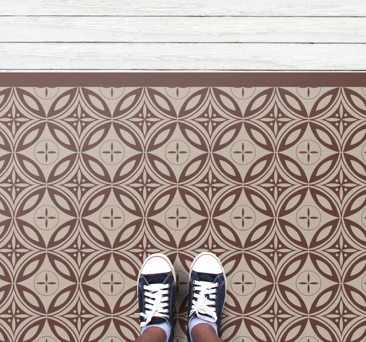 Alfombra vinílica mosaico formas estampadas marrones - TenVinilo