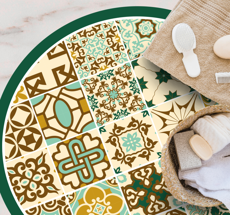 Alfombra vinílica hidráulica patrones vintage - TenVinilo