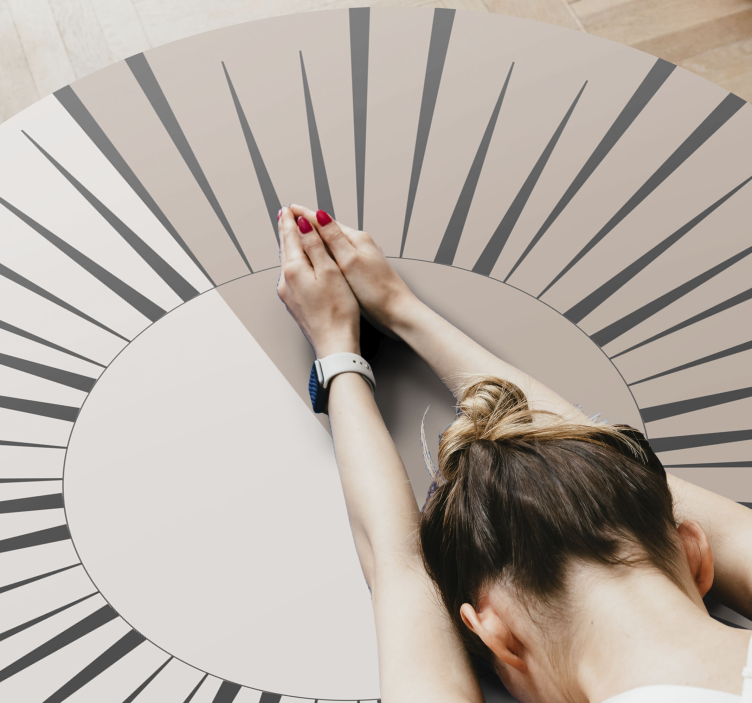 Alfombra vinilo mosaico Reloj de sol beige - TenVinilo