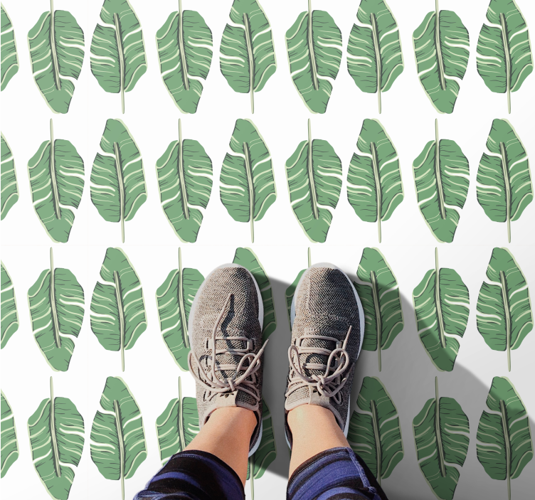 Alfombra vinílica naturaleza motivo de hoja opulenta - TenVinilo