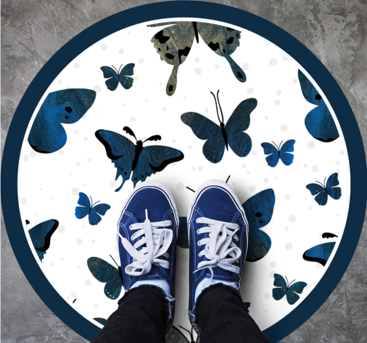 Aflombra vinílica animales motivo de mariposas azules - TenVinilo