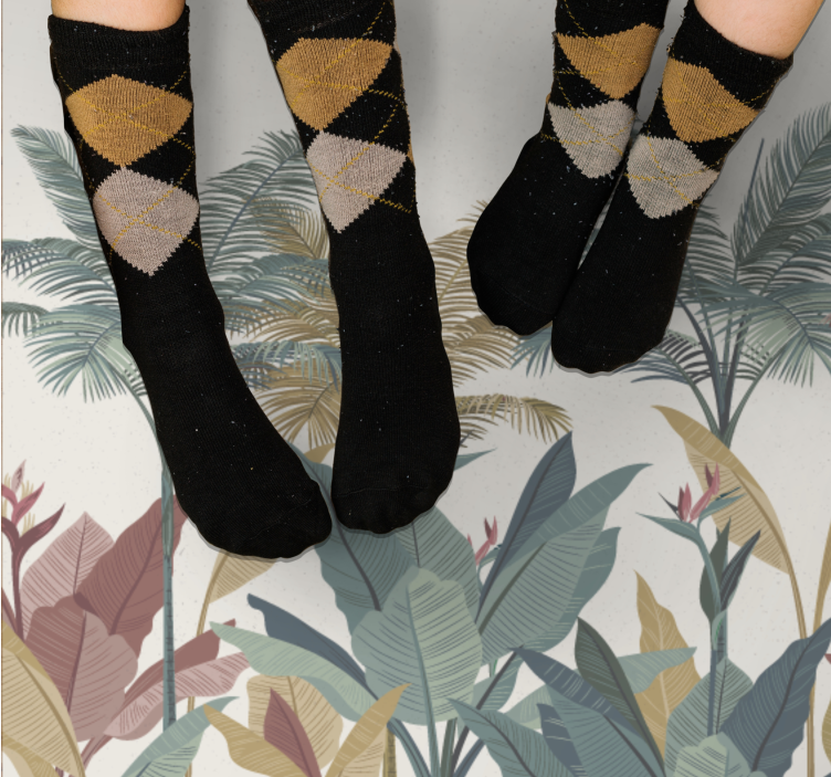 Alfombra vinílica naturaleza paleta de plantas tropicales - TenVinilo