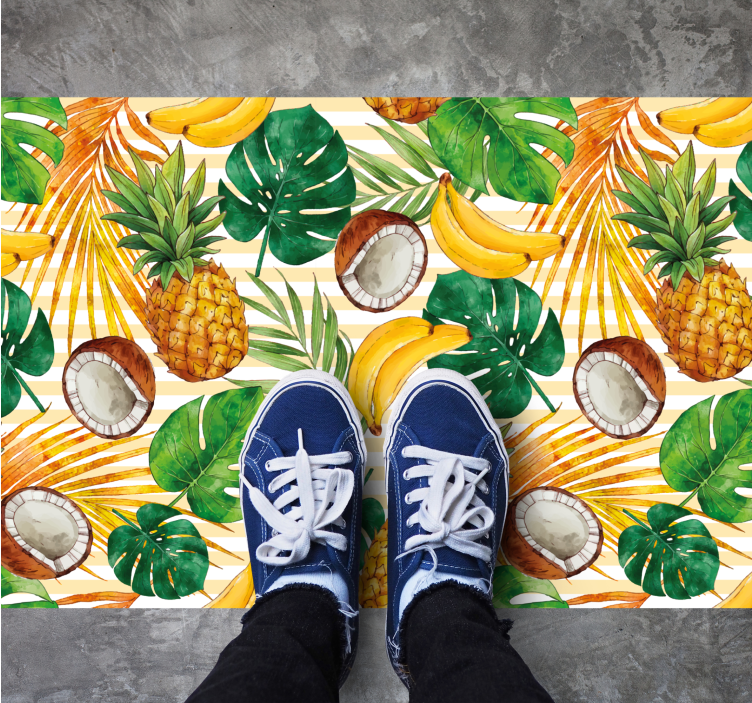 Alfombra vinílica cocina paraíso de frutas tropicales - TenVinilo