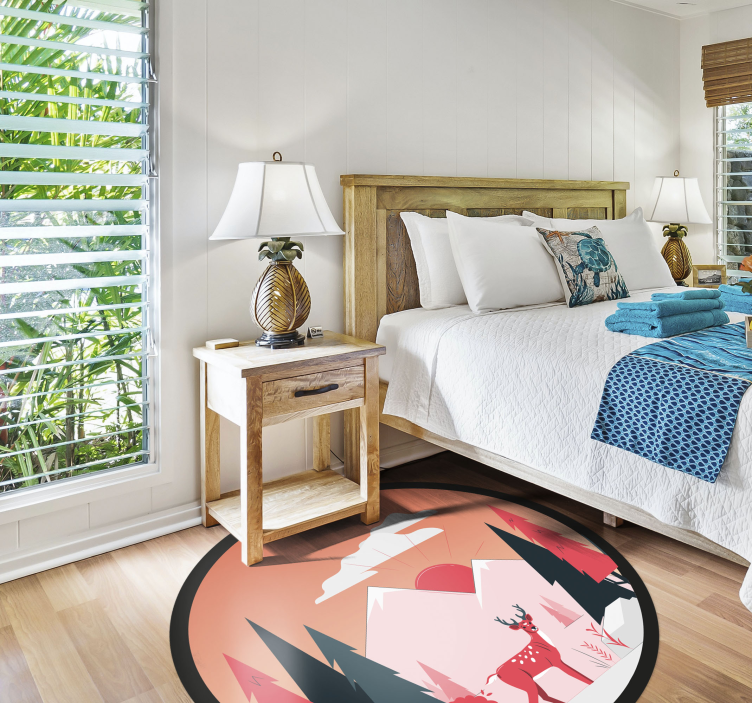 Alfombra vinílica naturaleza serena escena silvestre - TenVinilo