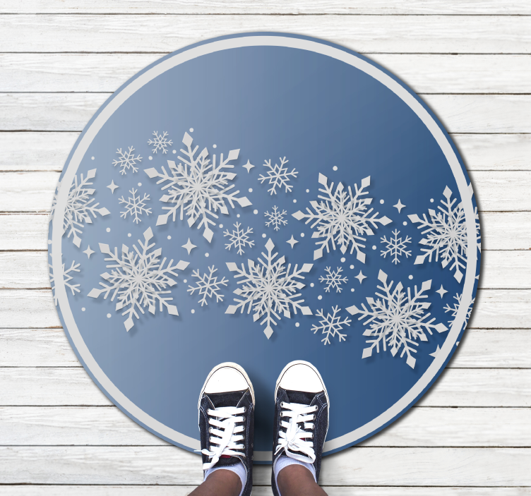 Alfombra vinílica navidad copos de nieve de invierno - TenVinilo