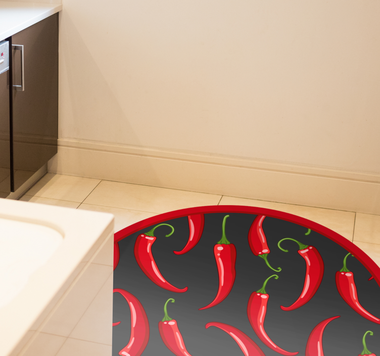 Alfombra vinílica nórdica pimientos rojos picantes - TenVinilo