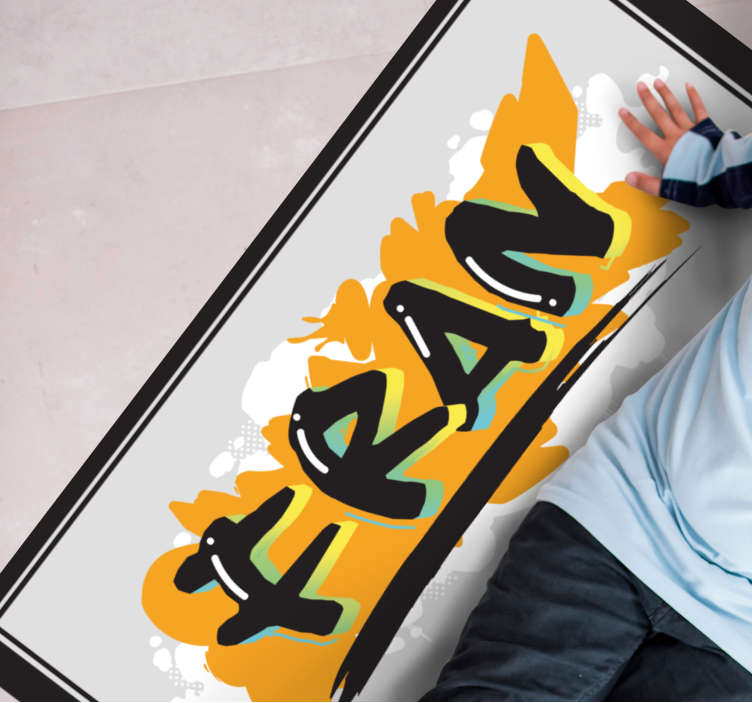 Alfombra vinílica personalizable arte de nombre - TenVinilo