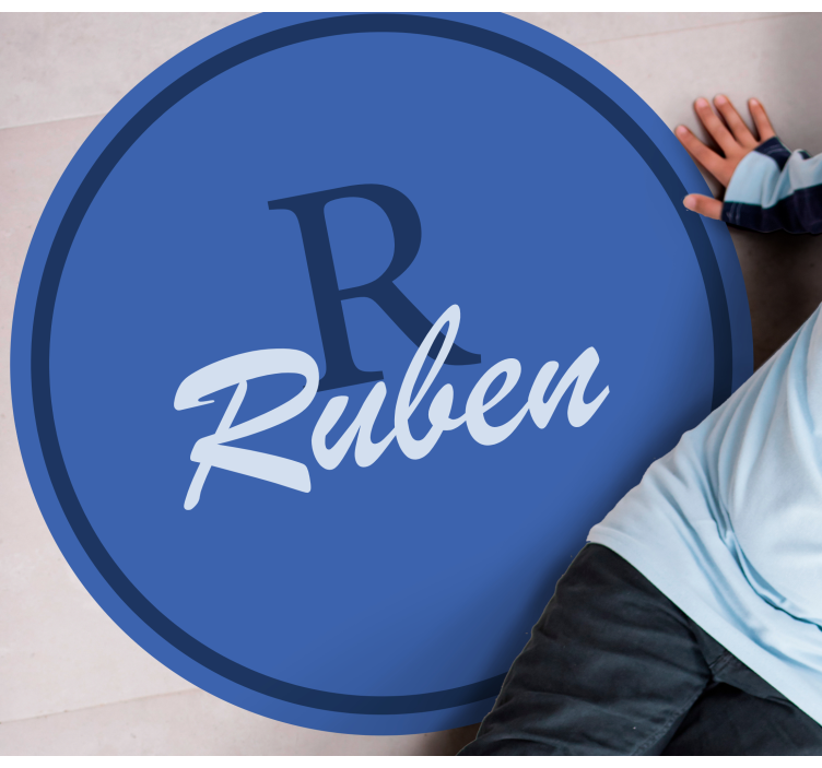 Alfombra vinílica personalizable círculo con nombre - TenVinilo