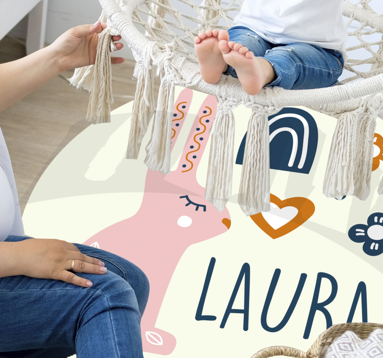 Alfombra vinílica personalizable conejito a medida - TenVinilo