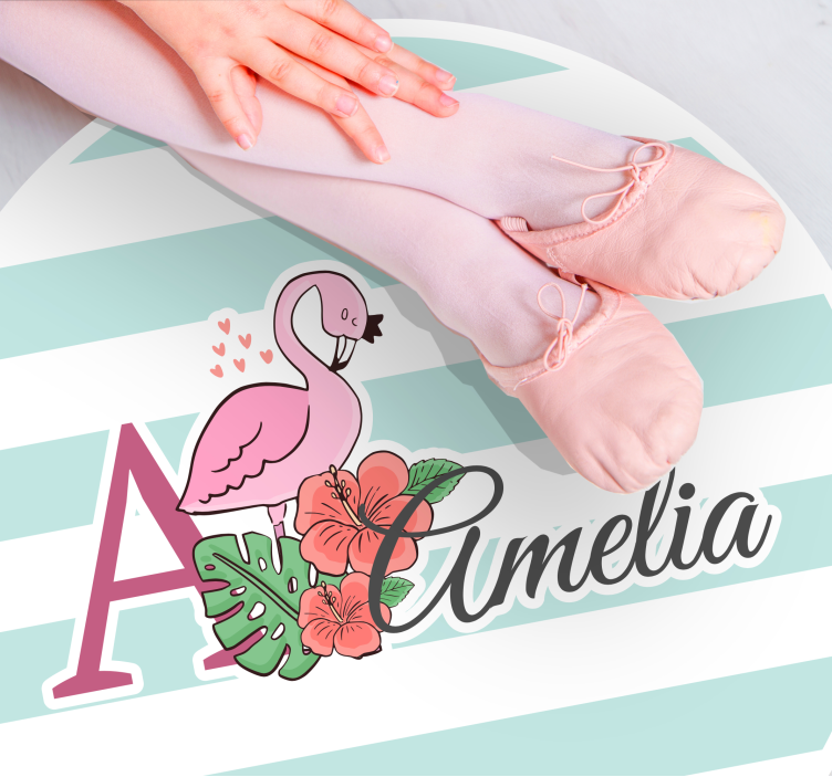 Alfombra vinílica personalizable decoración de flamencos - TenVinilo