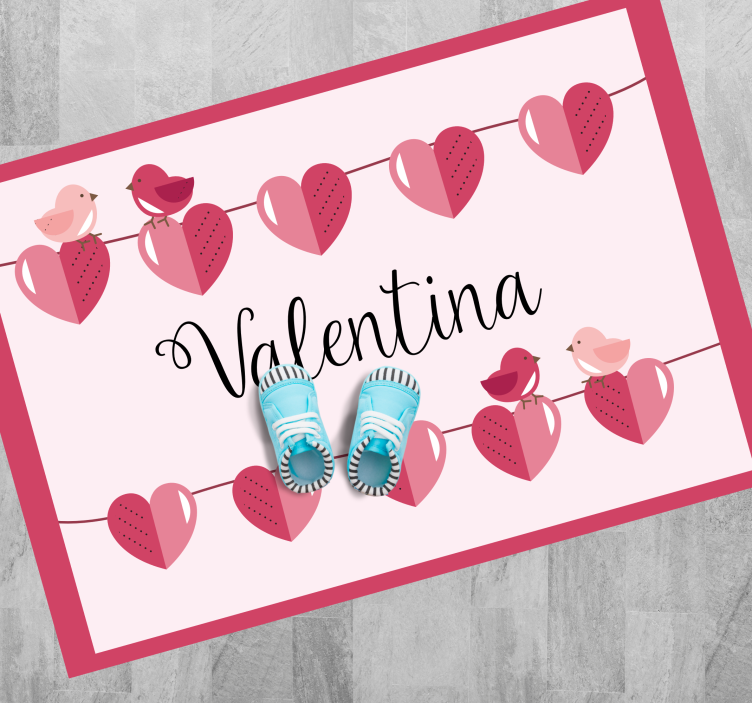Alfombra vinílica personalizable diseño de corazón - TenVinilo
