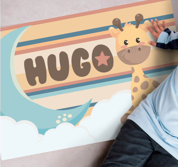 Alfombra vinílica personalizable diseño de jirafa - TenVinilo