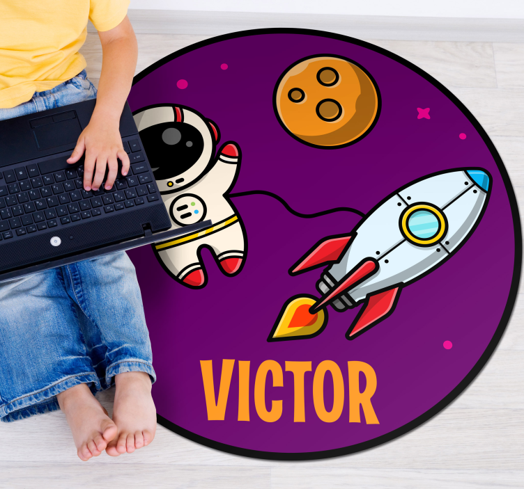 Alfombra vinílica infantil expedición con nombre - TenVinilo