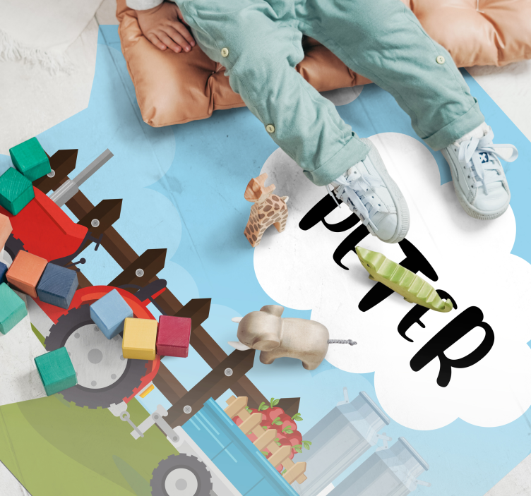 Alfombra vinílica personalizable granja personalizable - TenVinilo