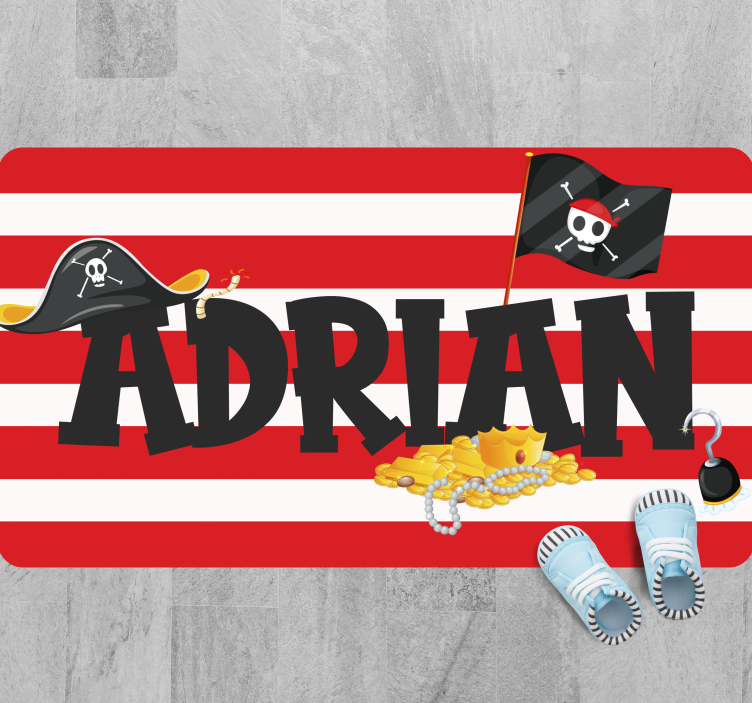 Alfombra vinílica personalizable tema del tesoro pirata - TenVinilo