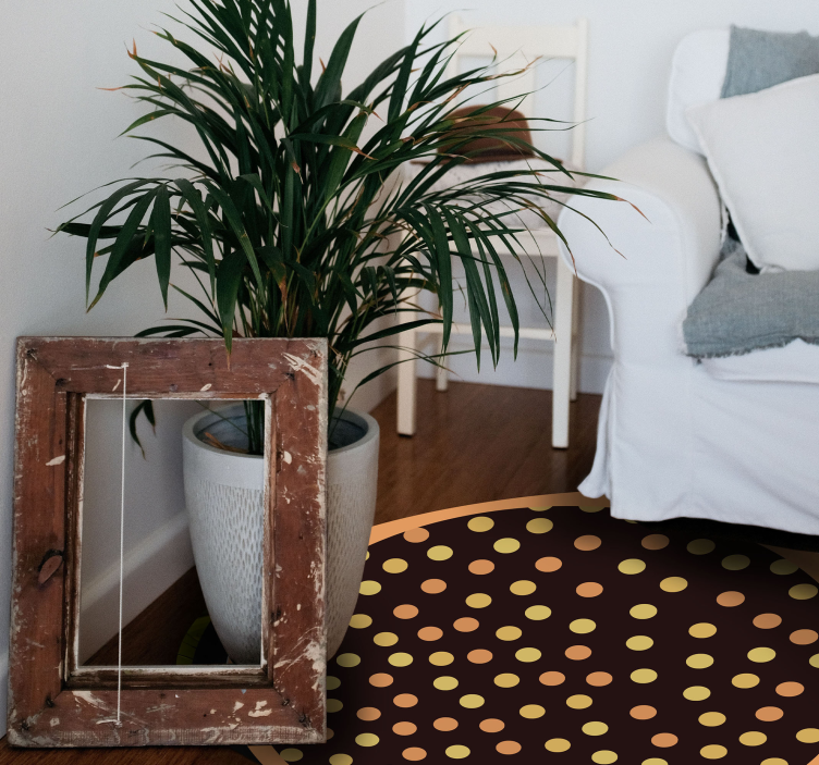 Alfombra vinílica rayas círculo de lunares - TenVinilo