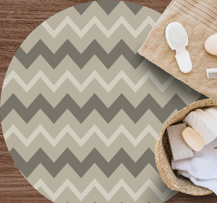 Alfombra vinílica rayas círculos con patrón de chevron - TenVinilo
