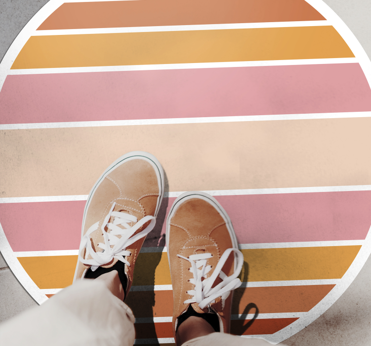 Alfombra vinílica rayas diseño ovalado a rayas - TenVinilo