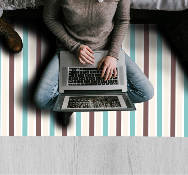 Alfombra vinílica rayas gama de rayas azules - TenVinilo