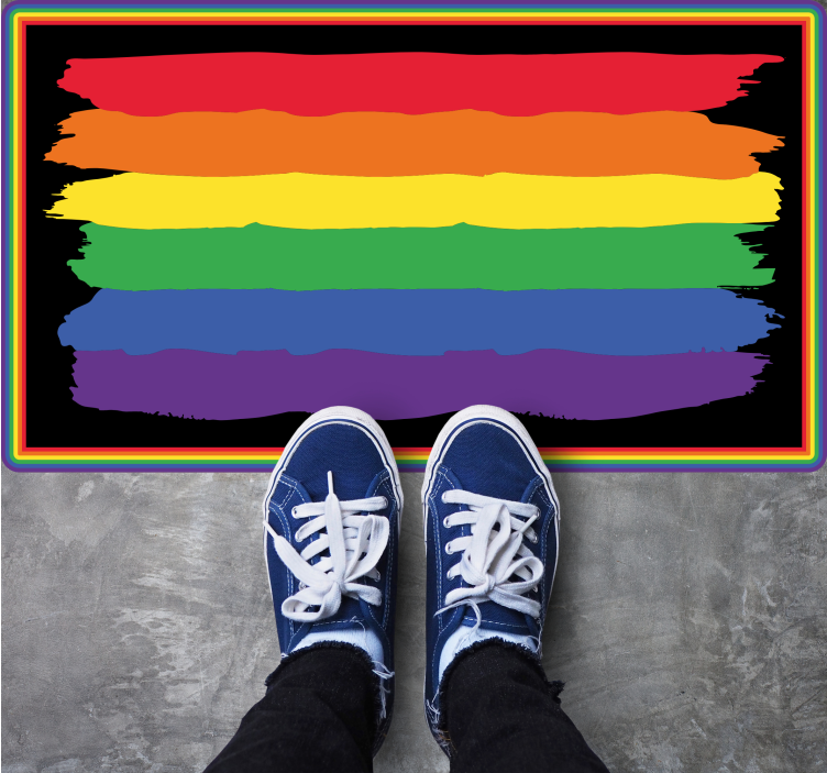 Alfombra vinílica rayas franjitas de matices del arco iris - TenVinilo