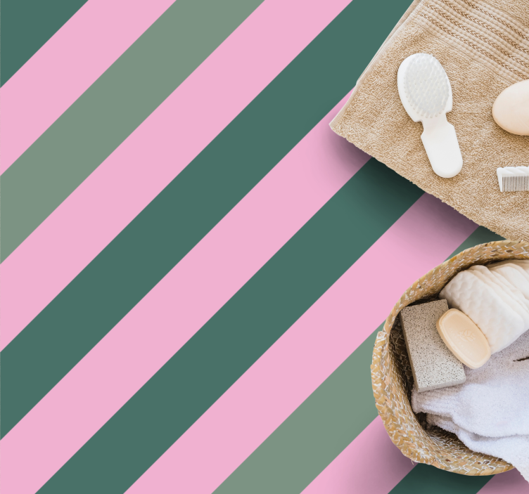 Alfombra vinílica rayas líneas grises y rosas - TenVinilo